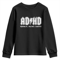 Funny ADHD Youth Sweatshirt Hey Look a Squirrel Rocks Graphic - Wonder Print Shop