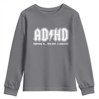 Funny ADHD Youth Sweatshirt Hey Look a Squirrel Rocks Graphic - Wonder Print Shop
