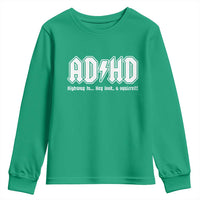 Funny ADHD Youth Sweatshirt Hey Look a Squirrel Rocks Graphic - Wonder Print Shop