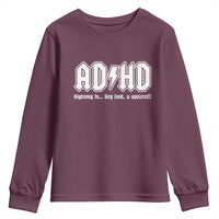 Funny ADHD Youth Sweatshirt Hey Look a Squirrel Rocks Graphic - Wonder Print Shop