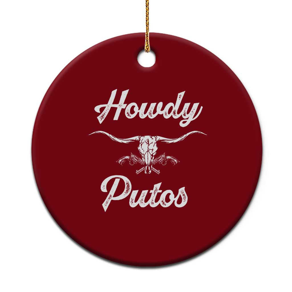 Howdy Putos Ceramic Ornament Western Cowboy Skull Outlaw Style