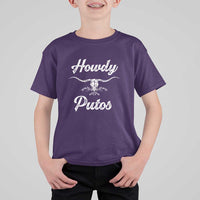 Howdy Putos T Shirt For Kid Western Cowboy Skull Outlaw Style