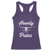 Howdy Putos Racerback Tank Top Western Cowboy Skull Outlaw Style