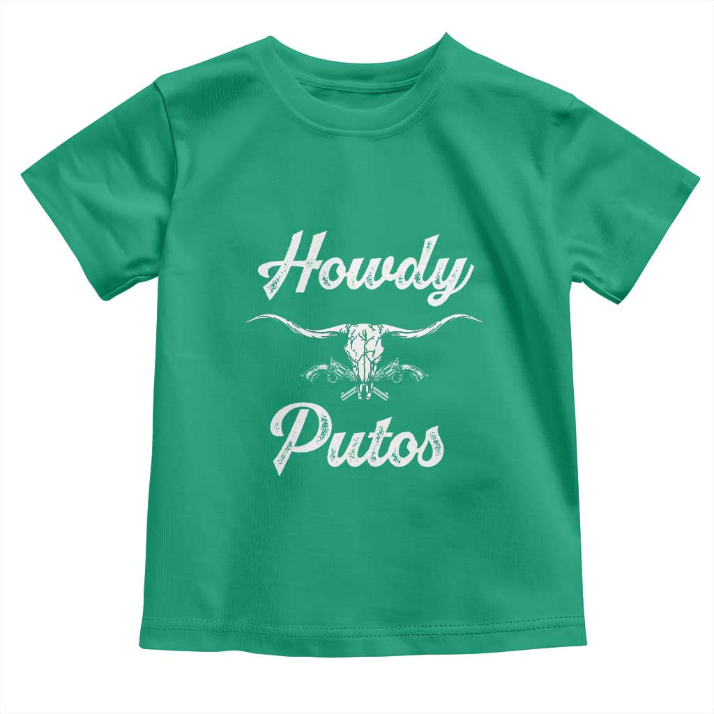 Howdy Putos Toddler T Shirt Western Cowboy Skull Outlaw Style