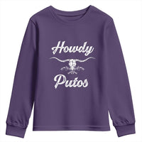 Howdy Putos Youth Sweatshirt Western Cowboy Skull Outlaw Style