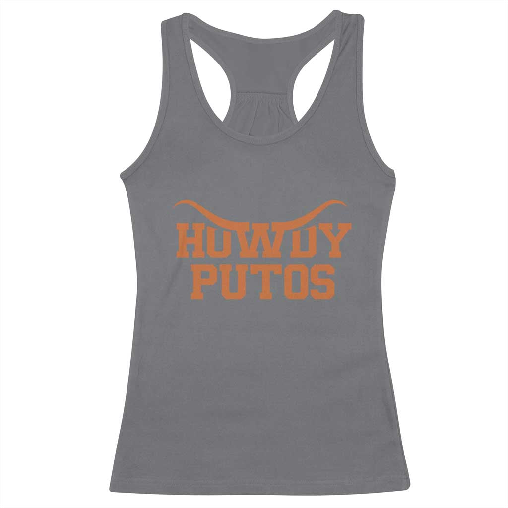 Howdy Putos Racerback Tank Top Funny Western Cowboy Spanish Slang - Wonder Print Shop