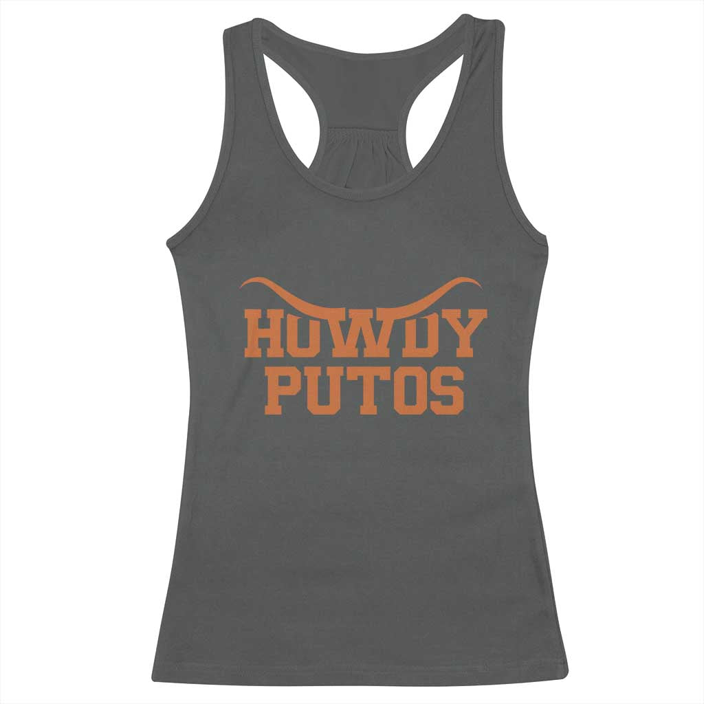Howdy Putos Racerback Tank Top Funny Western Cowboy Spanish Slang - Wonder Print Shop
