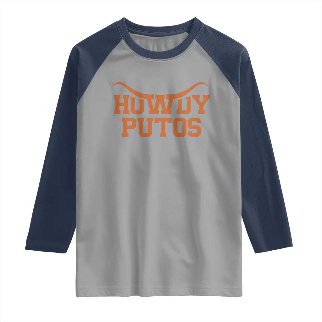 Howdy Putos Raglan Shirt Funny Western Cowboy Spanish Slang - Wonder Print Shop
