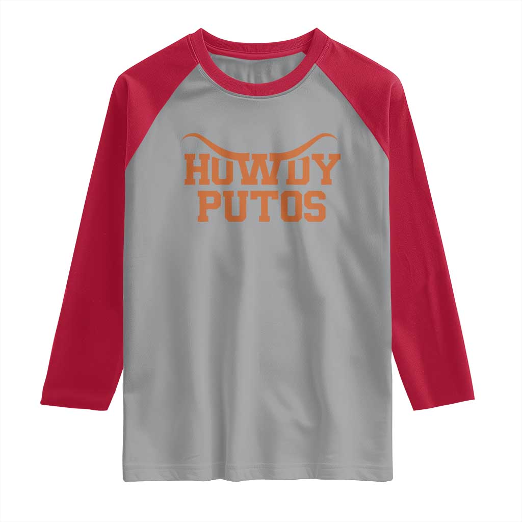 Howdy Putos Raglan Shirt Funny Western Cowboy Spanish Slang - Wonder Print Shop