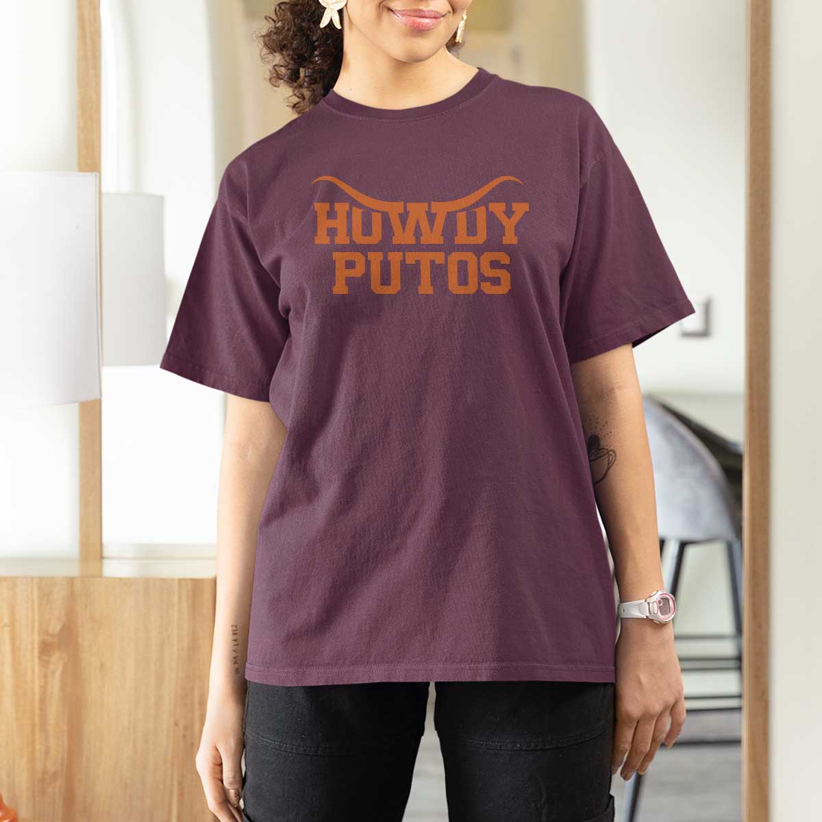 Howdy Putos T Shirt For Women Funny Western Cowboy Spanish Slang - Wonder Print Shop