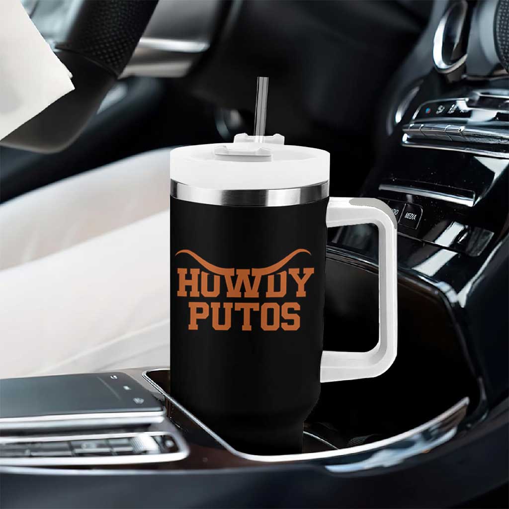 Howdy Putos Tumbler With Handle Funny Western Cowboy Spanish Slang - Wonder Print Shop