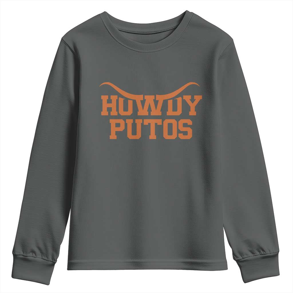 Howdy Putos Youth Sweatshirt Funny Western Cowboy Spanish Slang - Wonder Print Shop