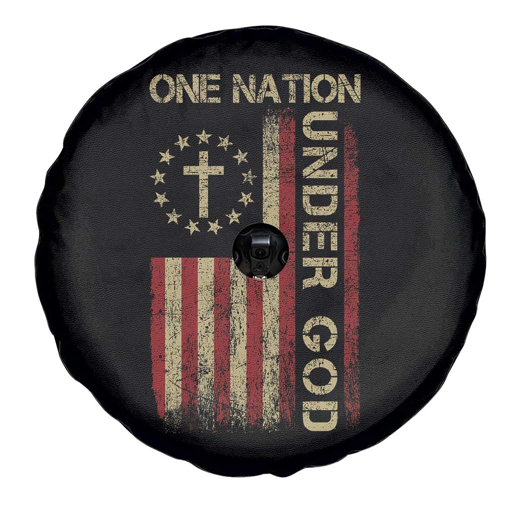 One Nation Under God Spare Tire Cover American Flag 4th Of July Patriotic Christian - Wonder Print Shop