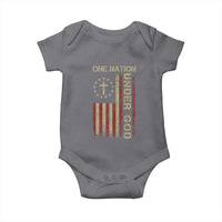 One Nation Under God Baby Onesie American Flag 4th Of July Patriotic Christian - Wonder Print Shop