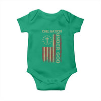 One Nation Under God Baby Onesie American Flag 4th Of July Patriotic Christian - Wonder Print Shop