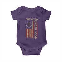 One Nation Under God Baby Onesie American Flag 4th Of July Patriotic Christian - Wonder Print Shop