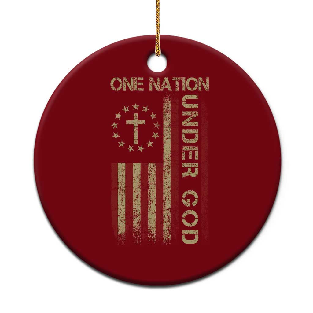 One Nation Under God Ceramic Ornament American Flag 4th Of July Patriotic Christian - Wonder Print Shop