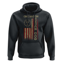 One Nation Under God Hoodie American Flag 4th Of July Patriotic Christian - Wonder Print Shop