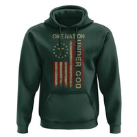 One Nation Under God Hoodie American Flag 4th Of July Patriotic Christian - Wonder Print Shop