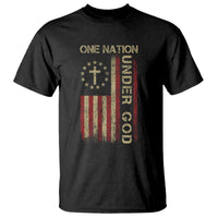 One Nation Under God T Shirt American Flag 4th Of July Patriotic Christian - Wonder Print Shop