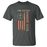 One Nation Under God T Shirt American Flag 4th Of July Patriotic Christian - Wonder Print Shop