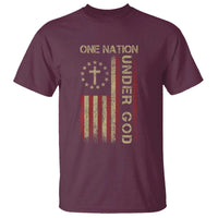 One Nation Under God T Shirt American Flag 4th Of July Patriotic Christian - Wonder Print Shop