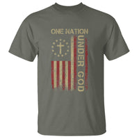 One Nation Under God T Shirt American Flag 4th Of July Patriotic Christian - Wonder Print Shop