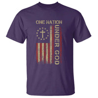 One Nation Under God T Shirt American Flag 4th Of July Patriotic Christian - Wonder Print Shop