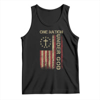 One Nation Under God Tank Top American Flag 4th Of July Patriotic Christian - Wonder Print Shop