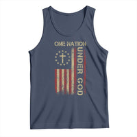 One Nation Under God Tank Top American Flag 4th Of July Patriotic Christian - Wonder Print Shop