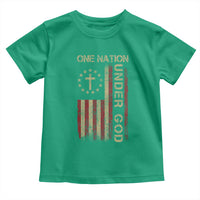 One Nation Under God Toddler T Shirt American Flag 4th Of July Patriotic Christian - Wonder Print Shop