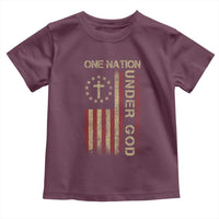 One Nation Under God Toddler T Shirt American Flag 4th Of July Patriotic Christian - Wonder Print Shop