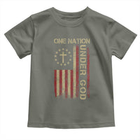 One Nation Under God Toddler T Shirt American Flag 4th Of July Patriotic Christian - Wonder Print Shop