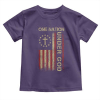 One Nation Under God Toddler T Shirt American Flag 4th Of July Patriotic Christian - Wonder Print Shop