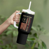 One Nation Under God Tumbler With Handle American Flag 4th Of July Patriotic Christian - Wonder Print Shop