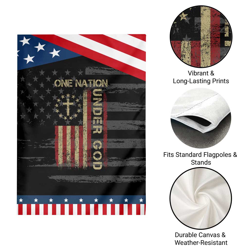 One Nation Under God Garden Flag American Flag 4th Of July Patriotic Christian