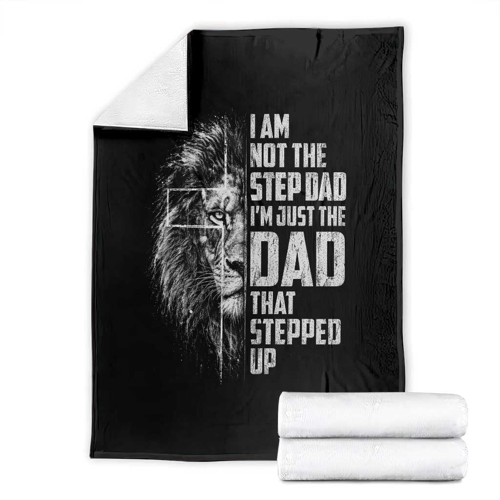 Bonus Dad Throw Blanket Stepdad Gifts From Stepdaughter Stepson Cross Lion Stepped Up Dad