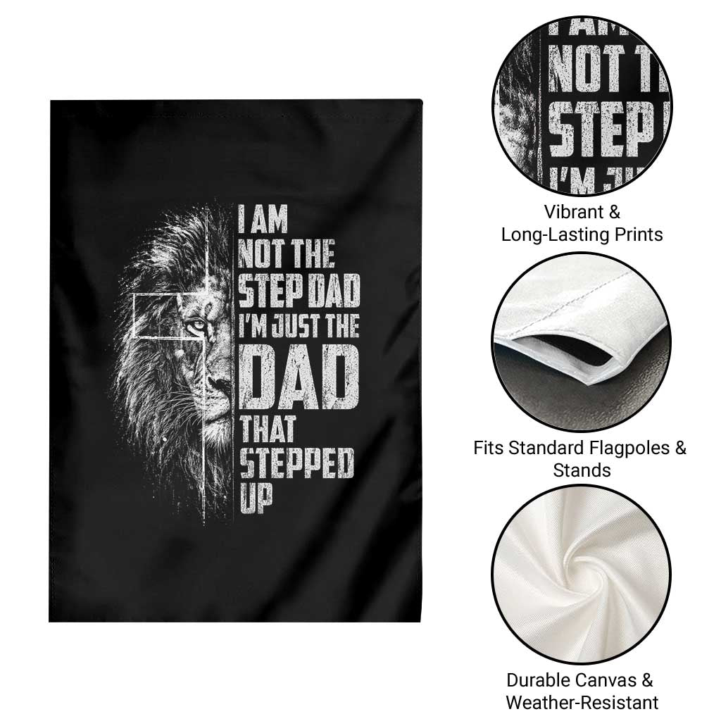 Bonus Dad Garden Flag Stepdad Gifts From Stepdaughter Stepson Cross Lion Stepped Up Dad