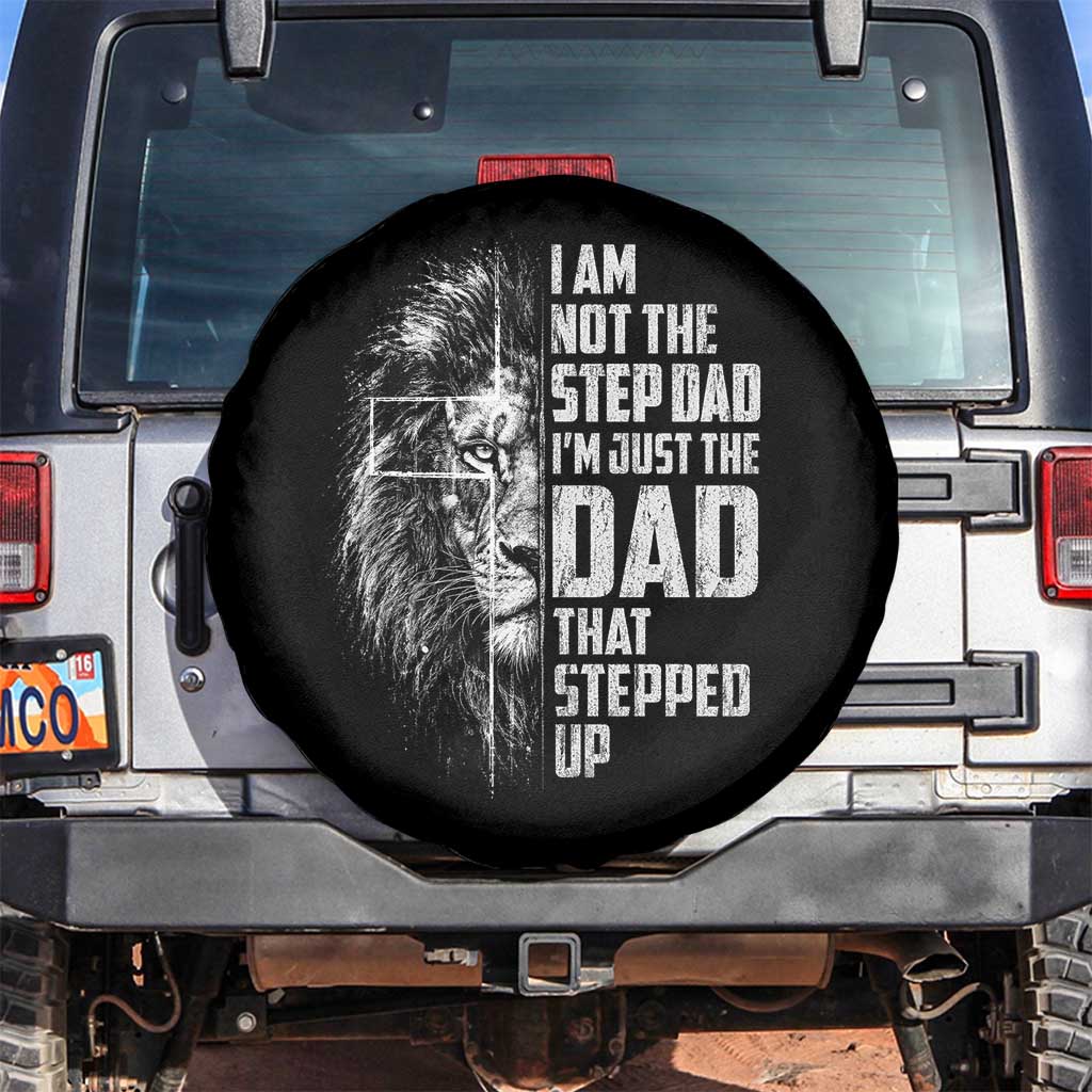 Bonus Dad Spare Tire Cover Stepdad Gifts From Stepdaughter Stepson Cross Lion Stepped Up Dad