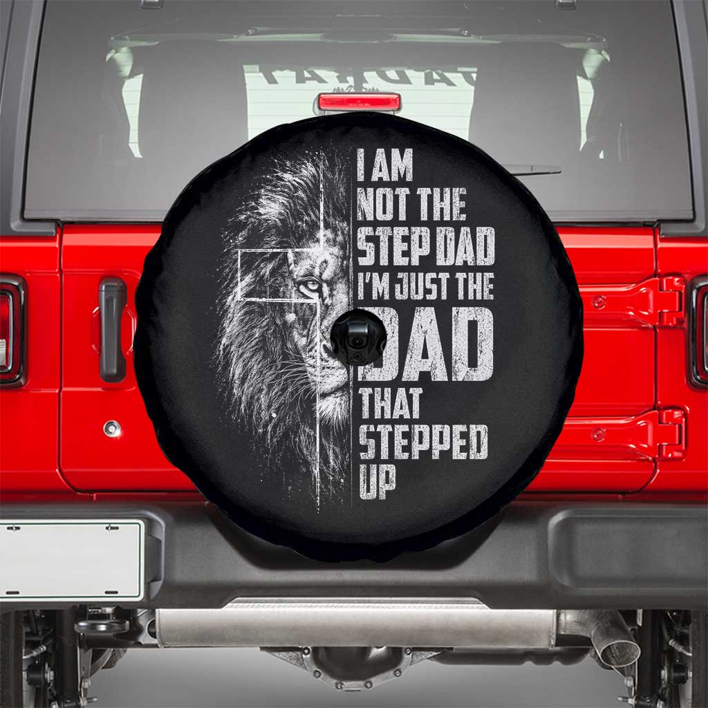 Bonus Dad Spare Tire Cover Stepdad Gifts From Stepdaughter Stepson Cross Lion Stepped Up Dad