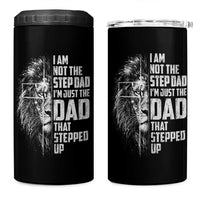Bonus Dad 4 in 1 Can Cooler Tumbler Stepdad Gifts From Stepdaughter Stepson Cross Lion Stepped Up Dad