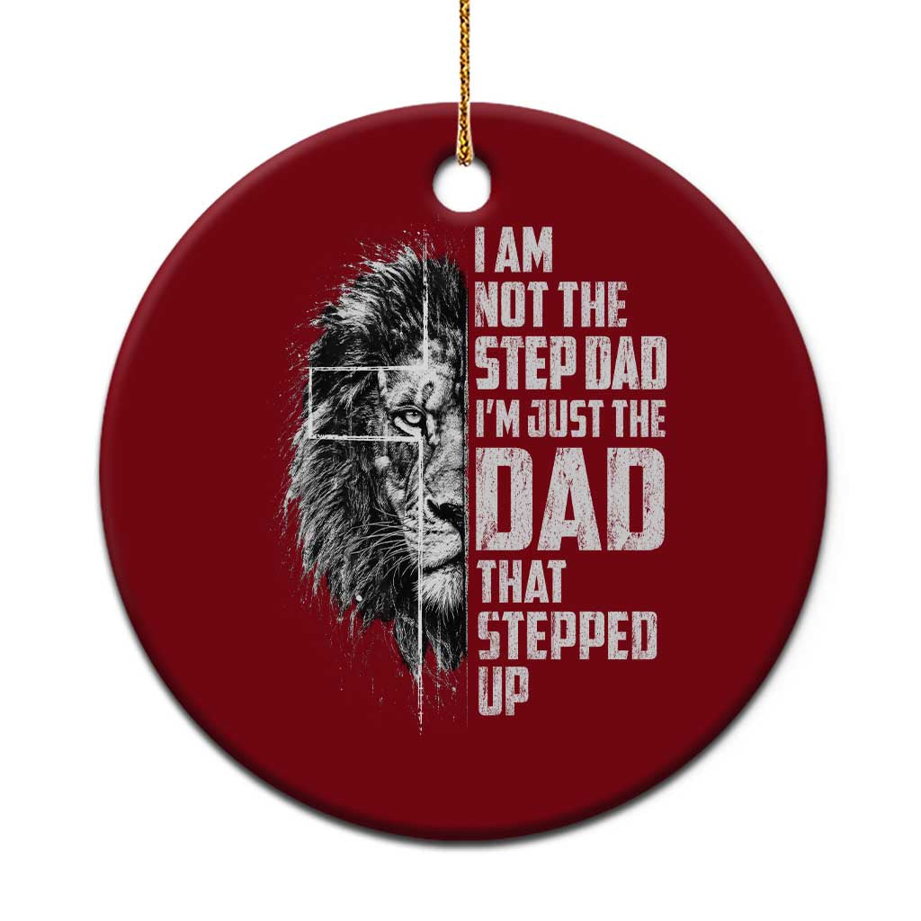Bonus Dad Ceramic Ornament Stepdad Gifts From Stepdaughter Stepson Cross Lion Stepped Up Dad
