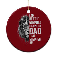 Bonus Dad Ceramic Ornament Stepdad Gifts From Stepdaughter Stepson Cross Lion Stepped Up Dad