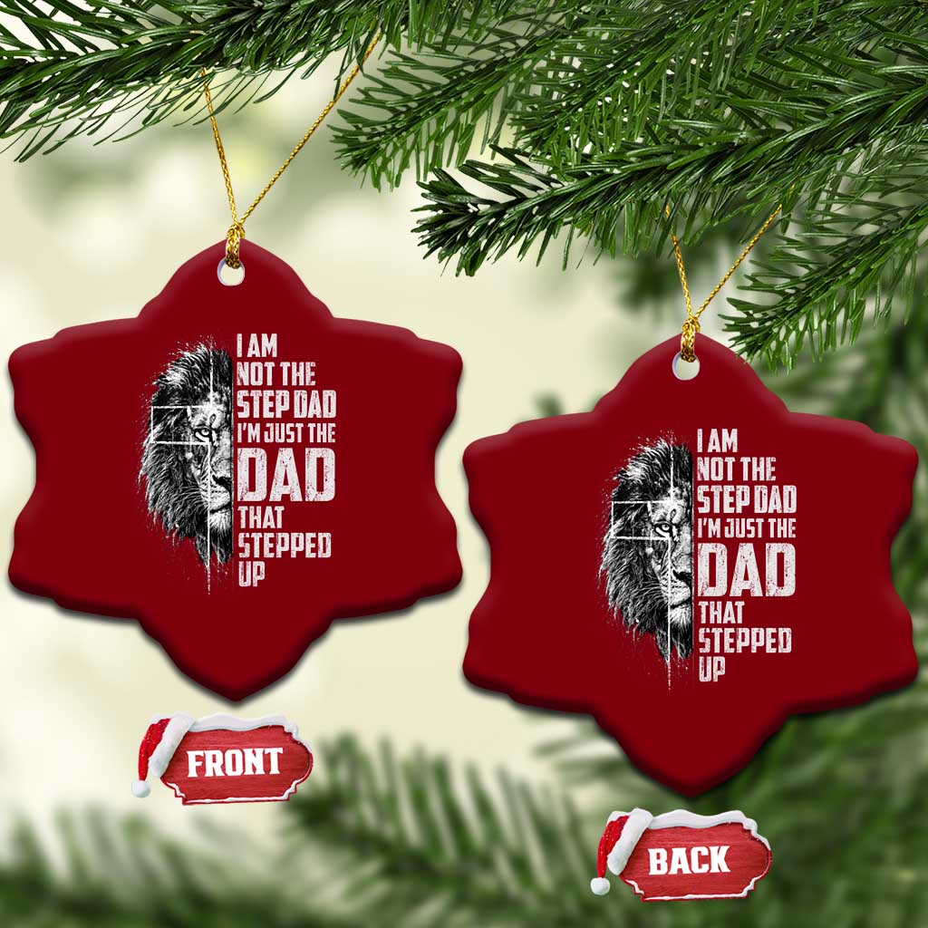 Bonus Dad Ceramic Ornament Stepdad Gifts From Stepdaughter Stepson Cross Lion Stepped Up Dad
