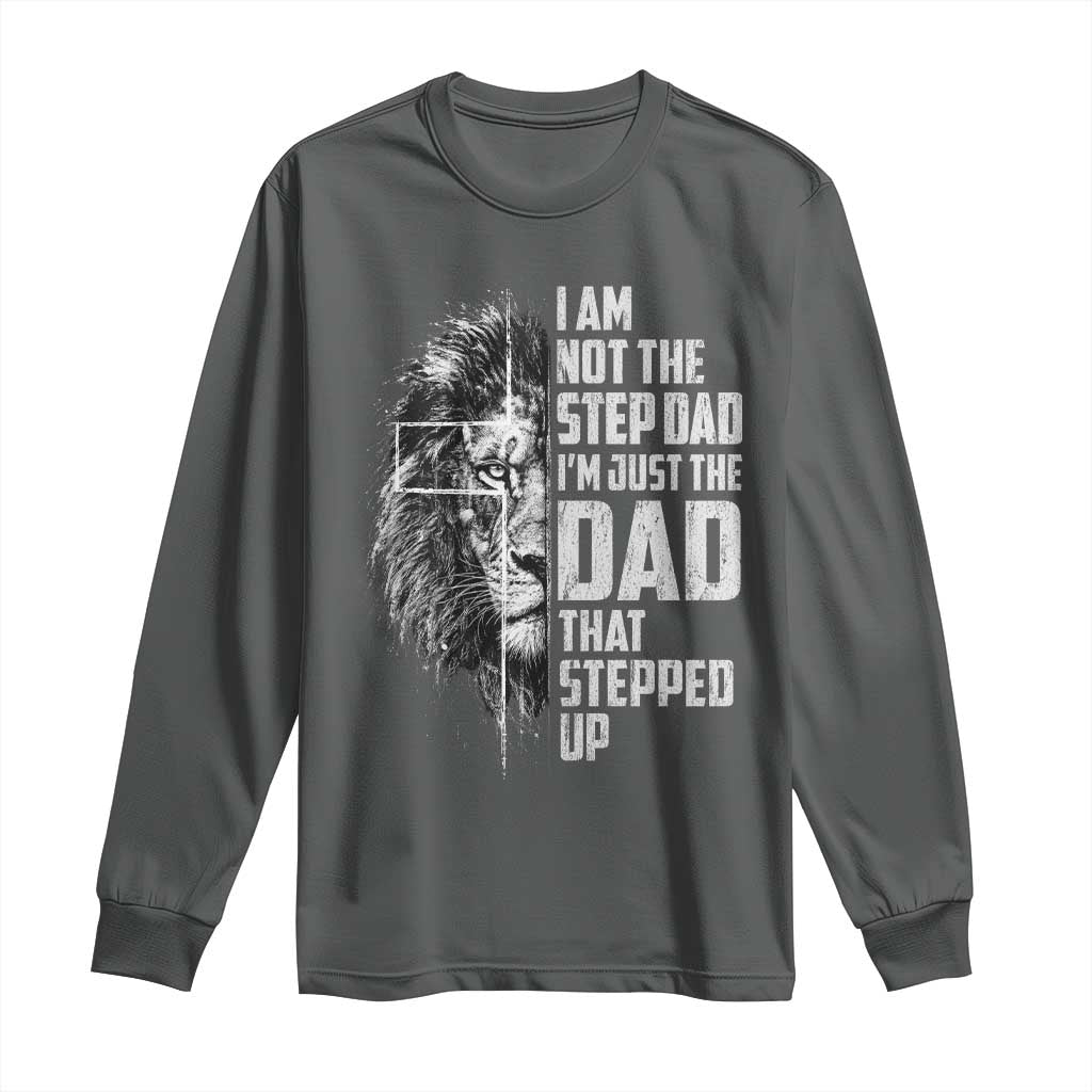 Bonus Dad Long Sleeve Shirt Stepdad Gifts From Stepdaughter Stepson Cross Lion Stepped Up Dad
