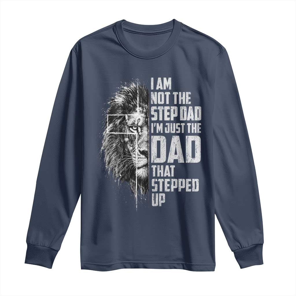Bonus Dad Long Sleeve Shirt Stepdad Gifts From Stepdaughter Stepson Cross Lion Stepped Up Dad