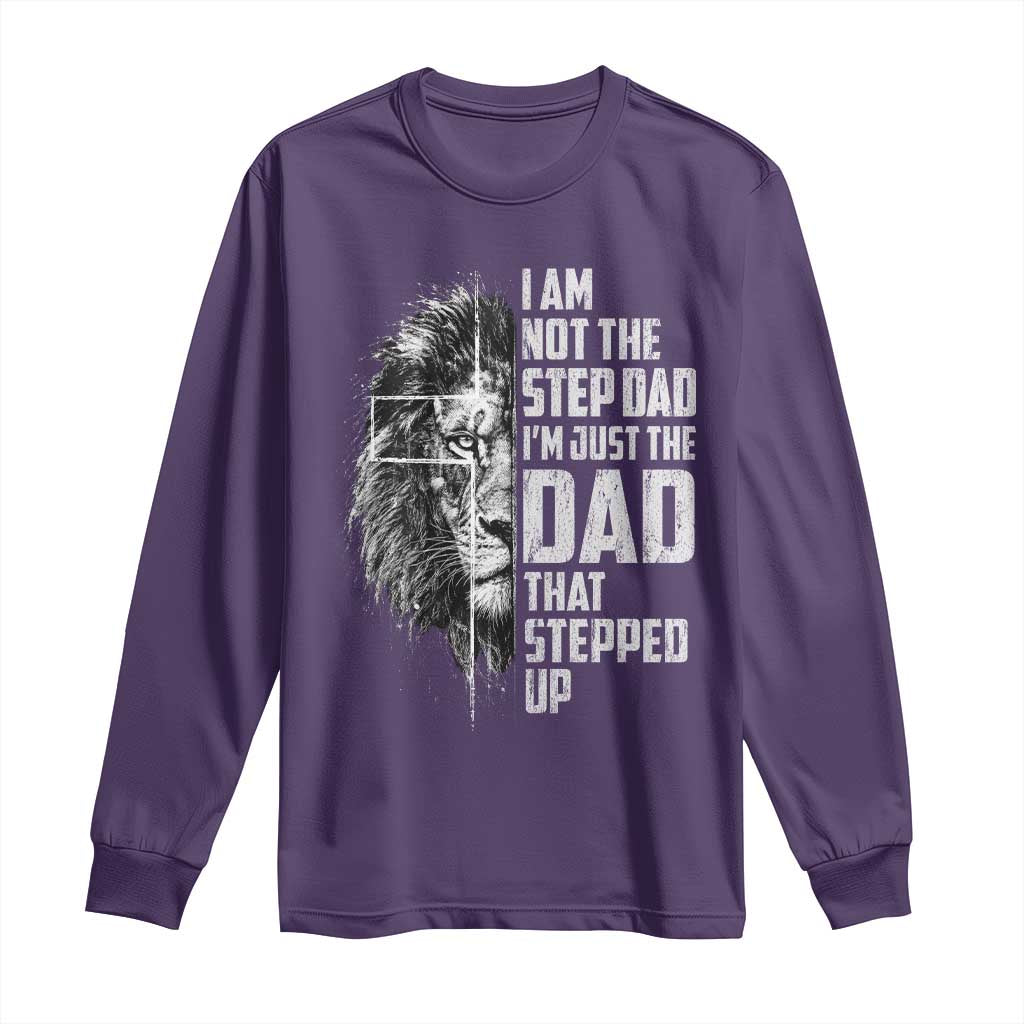 Bonus Dad Long Sleeve Shirt Stepdad Gifts From Stepdaughter Stepson Cross Lion Stepped Up Dad