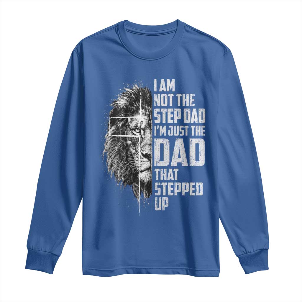 Bonus Dad Long Sleeve Shirt Stepdad Gifts From Stepdaughter Stepson Cross Lion Stepped Up Dad