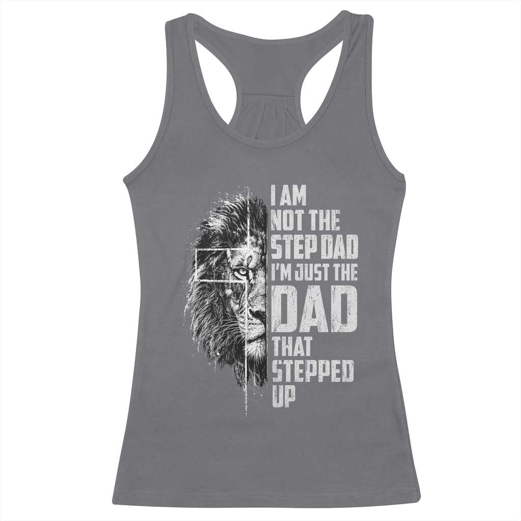 Bonus Dad Racerback Tank Top Stepdad Gifts From Stepdaughter Stepson Cross Lion Stepped Up Dad