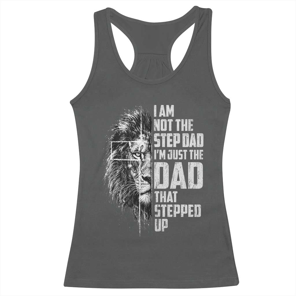 Bonus Dad Racerback Tank Top Stepdad Gifts From Stepdaughter Stepson Cross Lion Stepped Up Dad